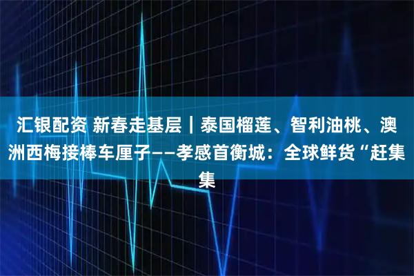 汇银配资 新春走基层｜泰国榴莲、智利油桃、澳洲西梅接棒车厘子——孝感首衡城：全球鲜货“赶集