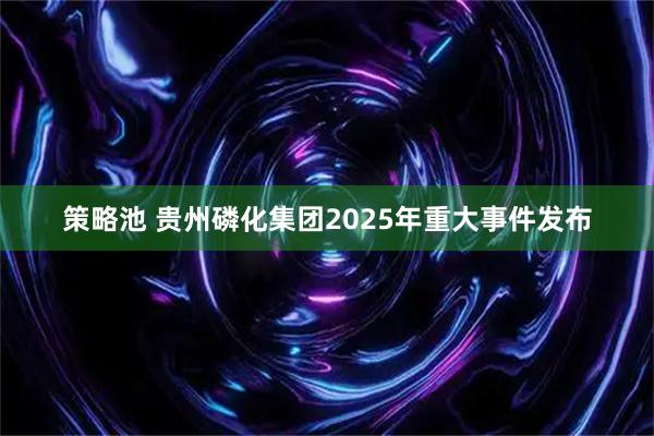 策略池 贵州磷化集团2025年重大事件发布