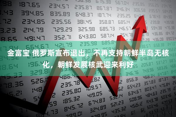 金富宝 俄罗斯宣布退出，不再支持朝鲜半岛无核化，朝鲜发展核武迎来利好